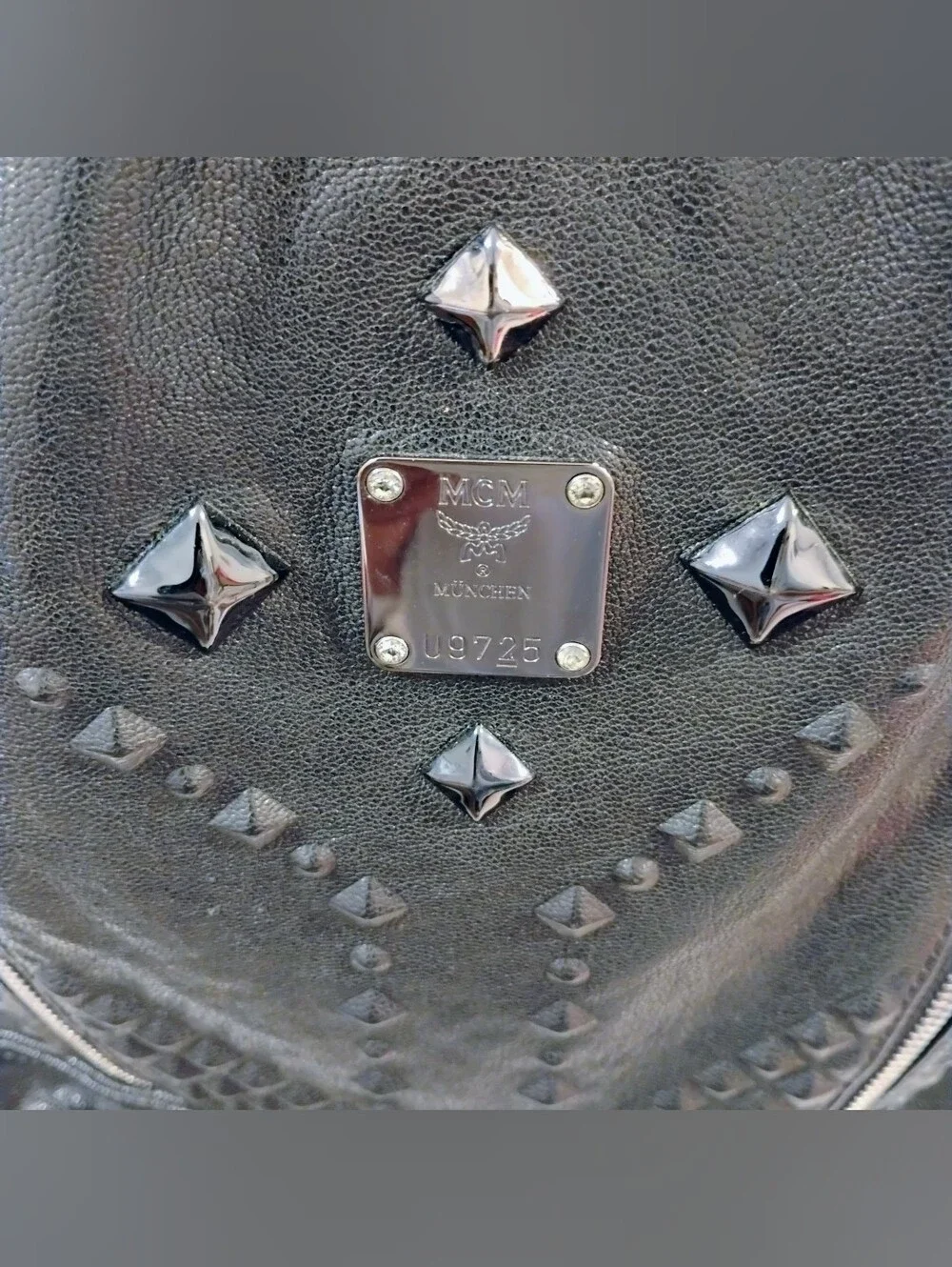 EUC MCM Studded Leather Backpack - Black